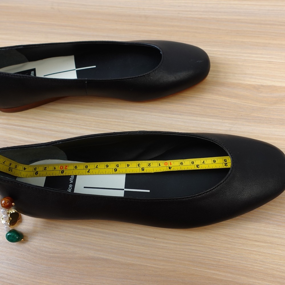 Dolce Vita Ballet Flats Womens 7 Black Whimsical Y2K Chain Pearl Charm NEW $150 - Picture 6 of 12
